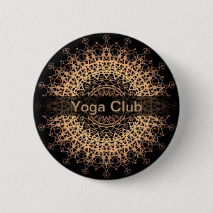 Yoga Centre, yoga, sports, mandala 6 Cm Round Badge