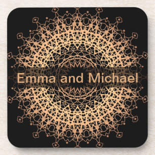 Yoga Centre, yoga, sports, mandala, Golden mandala Coaster