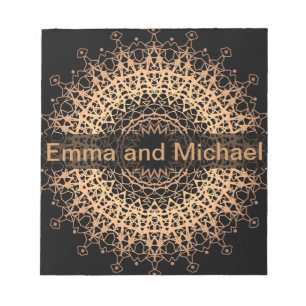 Yoga Centre, yoga, sports, mandala, Golden mandala Notepad