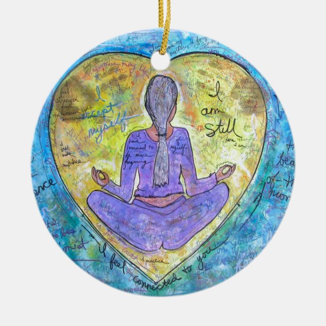 Yoga Ceramic Tree Decoration (Front)