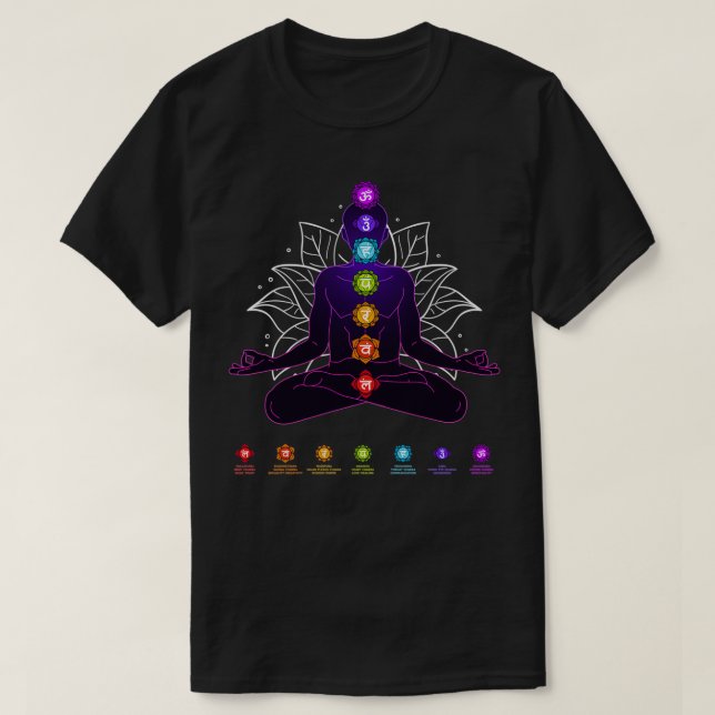 Yoga Chakra Spiritual Body System Meditation  T-Shirt (Design Front)