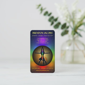 Yoga Chakras Masculine Pose Instructor Teacher Business Card