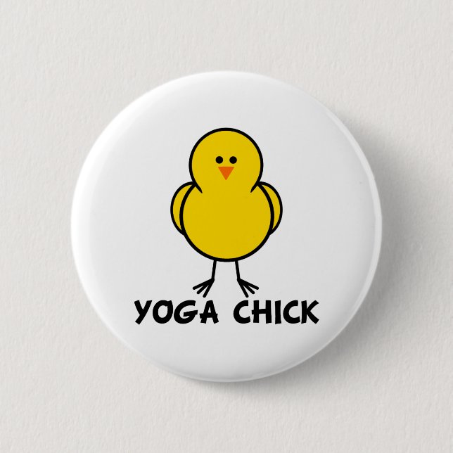 Yoga Chick 6 Cm Round Badge (Front)