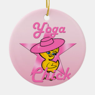 Yoga Chick #8 Ceramic Tree Decoration