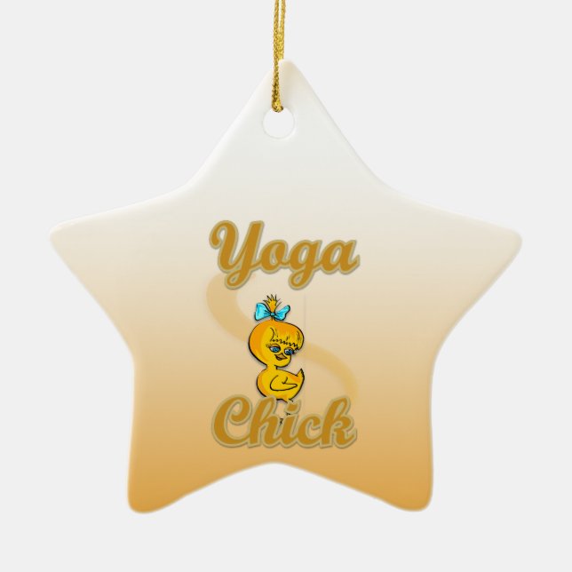 Yoga Chick Ceramic Tree Decoration (Front)