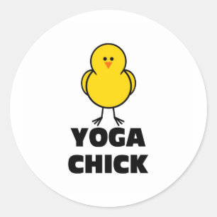 Yoga Chick Classic Round Sticker