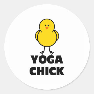 Yoga Chick Classic Round Sticker