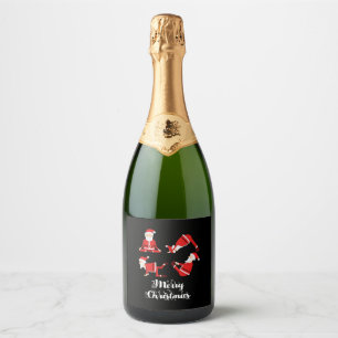 Yoga Christmas Fitness Sparkling Wine Label