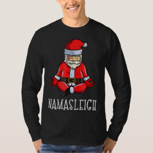 Yoga Christmas Namasleigh Santa Meditate T-Shirt