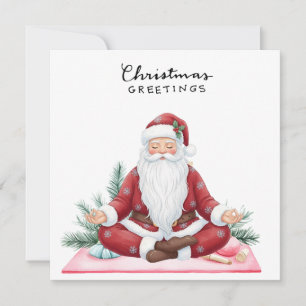 Yoga Christmas Santa Claus Posing Party invitation