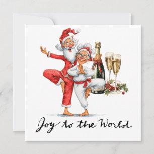 Yoga Christmas Santa Claus Posing yoga Holiday Card