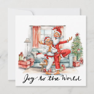 Yoga Christmas Santa Claus Posing yoga  Holiday Card