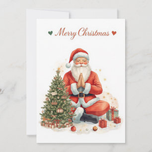Yoga Christmas Santa Claus posing Yoga Holiday Card
