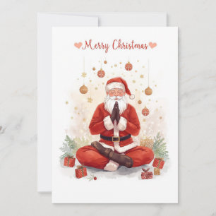 Yoga Christmas Santa Claus posing Yoga Holiday Card