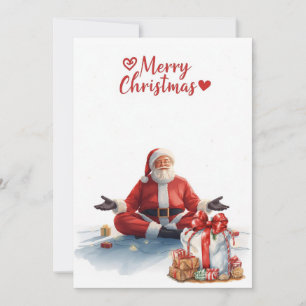 Yoga Christmas Santa Claus posing Yoga Holiday Card