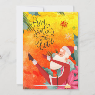 Yoga Christmas Santa Claus posing Yoga Holiday Card