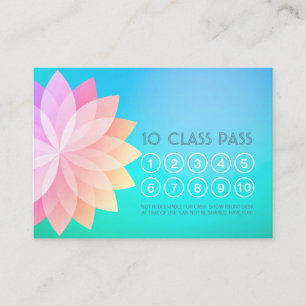 Yoga Class Pass Loyalty Appointment Card Mandala