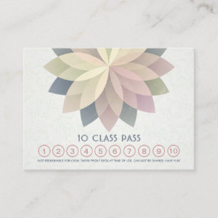 Yoga Class Pass Loyalty Appointment Card Mandala