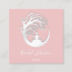 Yoga Classes School Logo Instructor QR HealIng Square Business Card