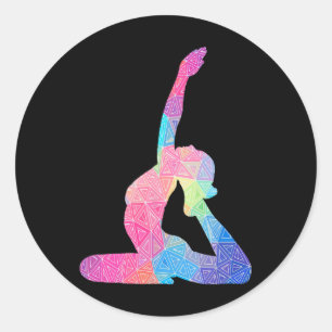 Yoga Colorful Zen Meditation Spiritual Yoga Cl Classic Round Sticker