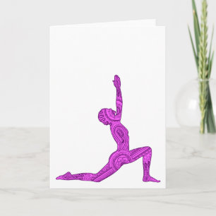 Yoga Crescent-Moon Mehndi Design Greeting Card
