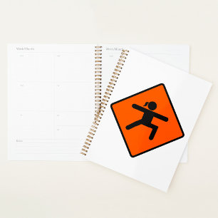 Yoga Crossing Sign Warrior Pose Stick Figure  Planner