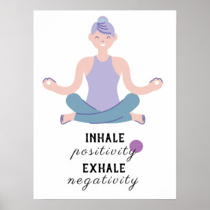 yoga cute quotes motivational typography poster