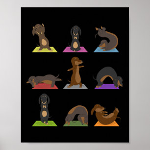 Yoga Dachshund Funny Meditation Dog Lover Zen Men Poster