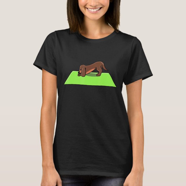 Yoga Dachshund Meditation Yoga Dog 1 T-Shirt (Front)