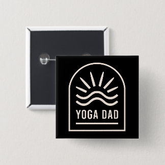 Yoga dad father 15 cm square badge