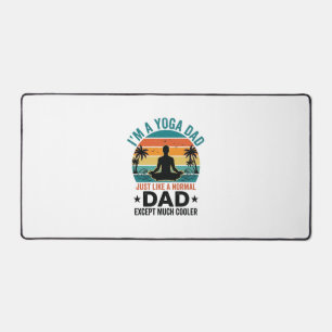 Yoga Dad Vintage Sunset Funny Father Shirt Design_ Desk Mat