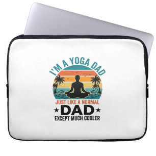 Yoga Dad Vintage Sunset Funny Father Shirt Design_ Laptop Sleeve