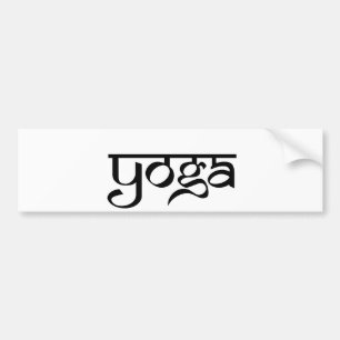 Yoga Design on Sanskrit Style Bumper Sticker