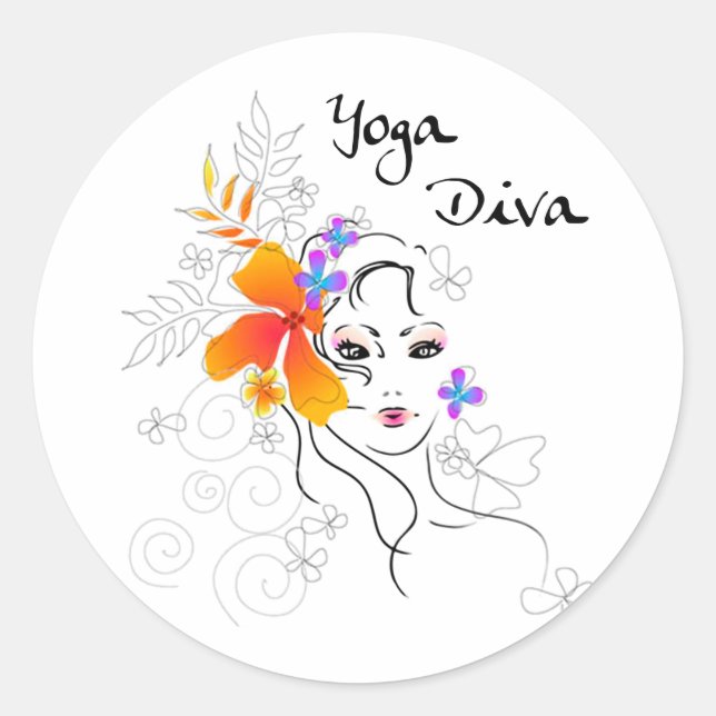 Yoga Diva Classic Round Sticker (Front)