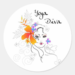 Yoga Diva Classic Round Sticker