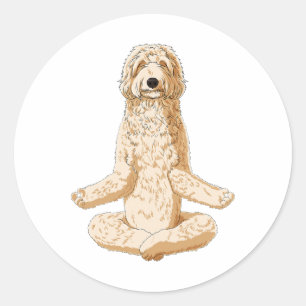 Yoga Dog Labradoodle Classic Round Sticker