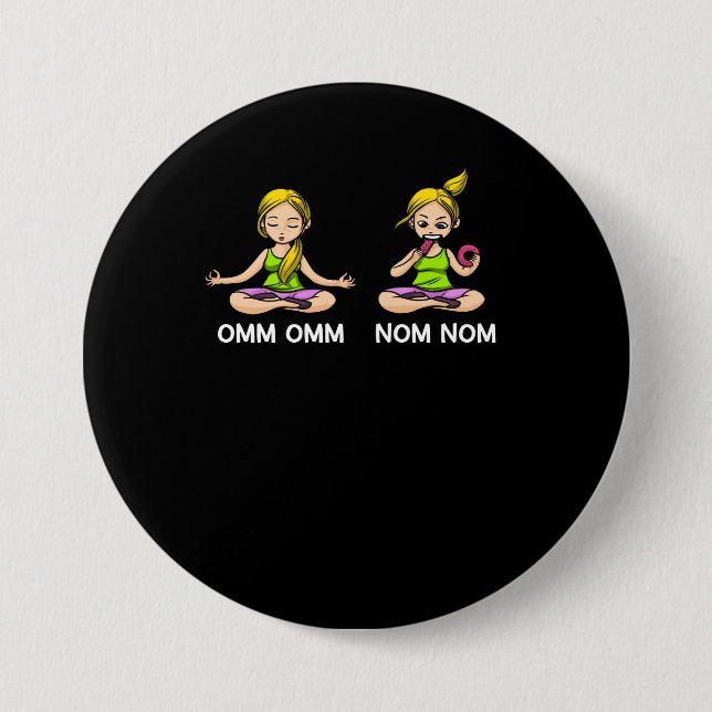 Yoga Doughnut Zen Meditation Om Funny Joke 7.5 Cm Round Badge (Front)
