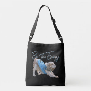 Yoga Downward Dog - Be The Energy Quote Crossbody Bag