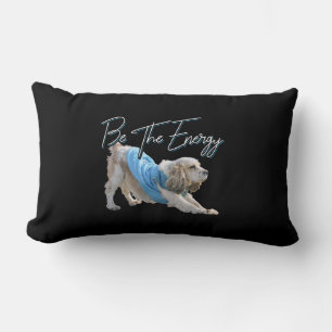 Yoga Downward Dog - Be The Energy Quote Lumbar Cushion