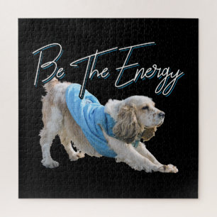 Yoga Downward Dog - Cute Be The Energy Quote Jigsaw Puzzle