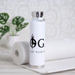 YOGA Eat sleep pose repeat funny water bottle<br><div class="desc">YOGA Eat sleep pose repeat funny water bottle for asana lovers. Cool tee with tree posture silhouette. Cool gift idea for yoga practitioner,  fans,  teacher,  instructor,  pilates trainer,  sports coach,  personal trainer,  fitness lover,  meditator  etc. Customisable logo colour.</div>