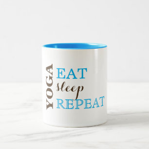 Yoga, Eat, Sleep, Repeat Two-Tone Coffee Mug