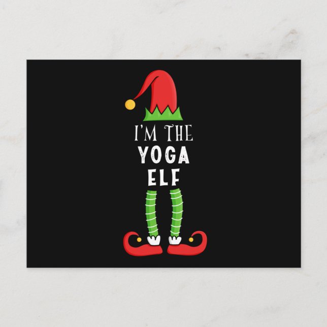 Yoga Elf Christmas Matching Family Gift Postcard (Front)