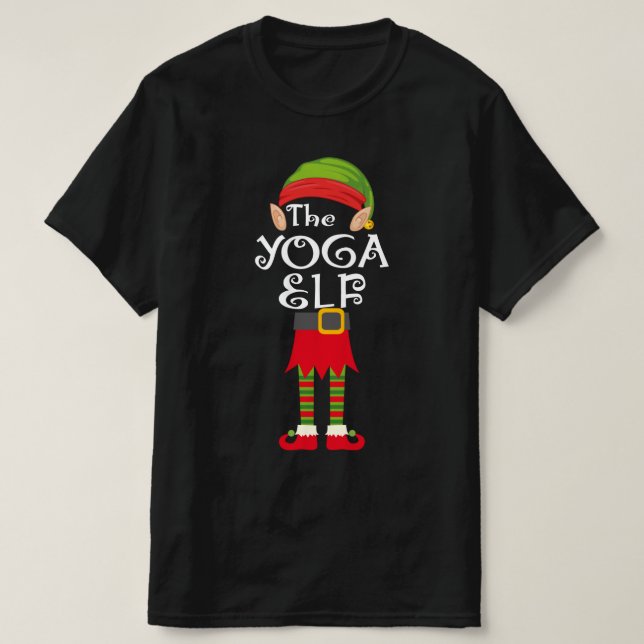 yoga elf family matching christmas T-Shirt (Design Front)