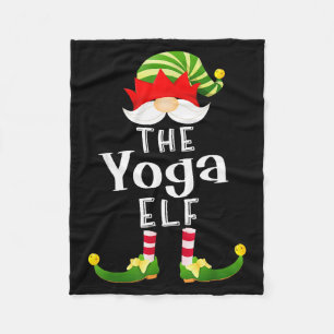 Yoga Elf Group Christmas Funny Pajama Party  Fleece Blanket