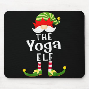 Yoga Elf Group Christmas Funny Pajama Party Mouse Pad