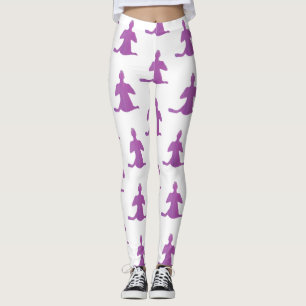 Yoga Figure, Sukhasana Pose, Custom Leggings