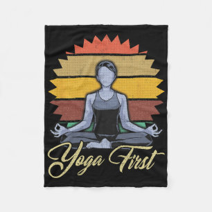 Yoga First Meditation Zen Gift Fleece Blanket