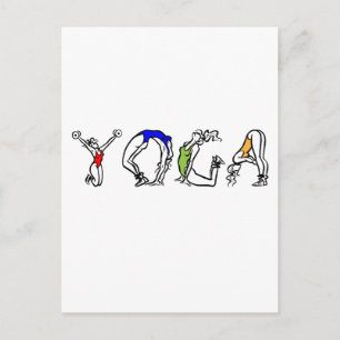 yoga fitness health postcard