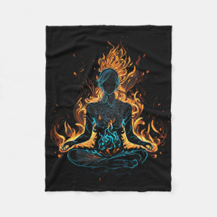 Yoga Flames Meditation Namaste Yoga Teacher Yoga V Fleece Blanket